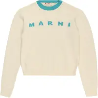 MARNI Genser - Ull - Beskåret - Hvit/Turkis - - 8 år (128) - Genser