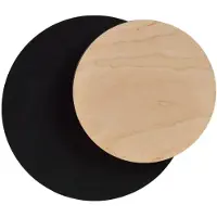 Emibig Vegglampe Circle i svart med dekorplate i tre