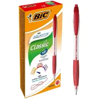 BIC Kuglepen Atlantis, medium, rød - (æske á 12 stk.)