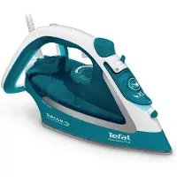 Tefal EasyGliss Plus FV5737, Tørr & dampstrykejern, Durilium strykesåle, 2 m, 220 g/min, Turkis, Hvit, 45 g/min