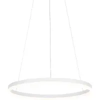 QAZQA Design pendellampe hvit 60 cm inkl. LED 3-trinns dimmbar - Anello