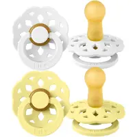 BIBS Böhmen Smokker - 2-pack - Str. 2 - Rund - White/Sunshine - - 6-18 md - Smokk