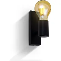 B.K. Licht Vegglampe Onda, høyde 16 cm, matt svart, metall