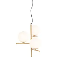 QAZQA Art Deco-pendellampe gull med opalglass 3-lys - Flore