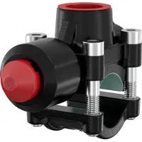 Flamco T-Plus 1.1/4-1 25bar - Anboringstee, sort coated. Må ikke bruges til brugsvand