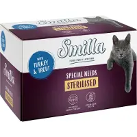 Smilla Sterilised Skåler 24 x 100 g - Kalkun med ørret