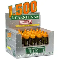 Nutrisport Eske Med L-karnitin 1500 Hetteglass Jordbær 20 Enheter