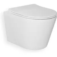 Csdk-Sl Mat Hvid Rimfree hængeskål inklusiv toiletsæde med Soft Close & Quick Release funktion - boltafstand 180 mm - dybde 490 mm