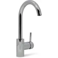 Csdk-Sl Etgrebs håndvaskarmatur uden bundventil -kold start funktion & 3/8 tilslutningsslanger - krom - med drejbar C tud