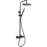 Csdk-Sl Brusesystem med Ø250 mm hovedbruser samt termostatarmatur - inklusiv koblinger og rosetter - mat sort