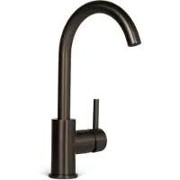 BLUE LABEL Etgrebs håndvaskarmatur uden bundventil - kold start funktion & 3/8 tilslutningsslanger - gun metal - med drejbar C tud