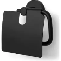 BLUE LABEL Toiletrulleholder med låg - sort