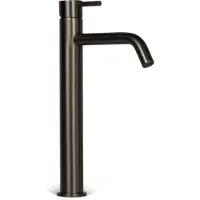 BLUE LABEL Etgrebs håndvaskarmatur uden bundventil - kold start funktion & 3/8 tilslutningsslanger - gun metal - høj model