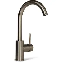 BLUE LABEL Etgrebs håndvaskarmatur uden bundventil - kold start funktion & 3/8 tilslutningssla - børstet nikkel - med drejbar C tud