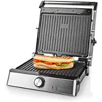 Nedis KAGR151FSR, Sort, Sølv, Plast, Rustfritt stål, firkant, Rotasjon, Griddle, 290 x 230 mm