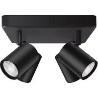 WiZ Connected WiZ IMAGEO - Takspotlight - LED-pære for søkelys x 4 - GU10 - total: 19.6 W - klasse G - 16 millioner farger / varm til kjølig hvitt lys - 2200-6500 K - svart