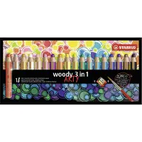 Stabilo woody Arty 3 in 1 cardboard wallet of 18 pens incl. a sharpener