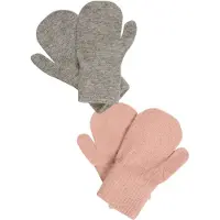 CeLaVi Votter - Ull/Nylon - 2-pack - Misty Rose/Grå Melert - - 1-2 år (80-92) - Votter