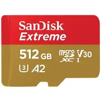 SanDisk Extreme - Flashminnekort (microSDXC til SD-adapter inkludert) - 512 GB