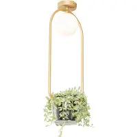 QAZQA Art Deco taklampe gull med hvitt glass - Isabella