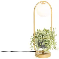 QAZQA Art Deco bordlampe gull med hvitt glass - Isabella