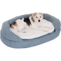 Zooplus Exclusive Oval Hundeseng Memory, Grå - L 100 x B 65 x H 22 cm
