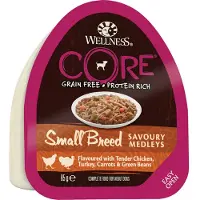 Wellness Core Small Breed Savoury Medleys w/Tender Chicken+Turkey 85g - (12 pk/ps)
