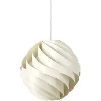 Gubi hengelampe Turbo, alabast hvit glanset, Ø 36 cm,