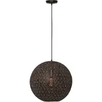 Freelight Oronero hengelampe, Ø 30 cm, svart/gull, metall