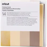 Cricut Neutrals Sampler - Cutaway card set - grå, kaki, kremfarget, hvit, holographic gold