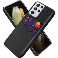 Mtp Products KSQ Samsung Galaxy S21 Ultra 5G Deksel med Kort Lomme - Svart