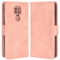 Mtp Products Motorola Moto E7 Plus Lommebok-deksel med Kortholder - Rosa