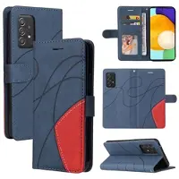 Mtp Products Bi-Color Series Samsung Galaxy A52 5G, Galaxy A52s Lommebok-deksel - Blå