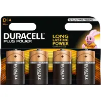 Duracell 142039, Engangsbatteri, D, Alkalinsk, 4 stykker, Hengende boks, Sylindriske