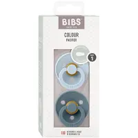 BIBS Colour Smokker - 2-pack - Str. 2 - Symmetrisk - Baby Blue/K - - 6-18 md - Smokk