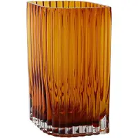 AYTM vase Folium, høyde 20 cm, ravfarget, glass