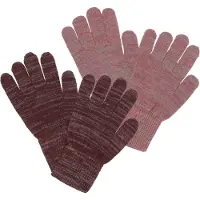 CeLaVi Hansker - Ull/Polyester stoff - 2-pack - Rose Brown m. Re - - 7-12 år (122-152) - Handsker