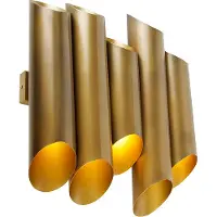 QAZQA Industriell vegglampe messing 10 lys - Whistle