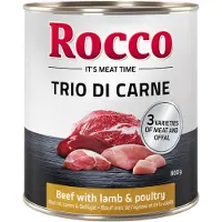 Rocco Classic Trio di Carne - 24 x 800 g - Okse, Lam & Fjærkre