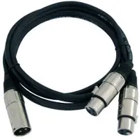 Omnitronic 30225210, XLR (3-pin), Hankjønn, 2 x XLR (3-pin), Hunkjønn, 1,5 m, Sort