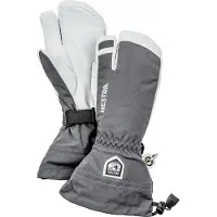 Hestra Army Leather Heli Ski, 3-finger Skihansker, Grey