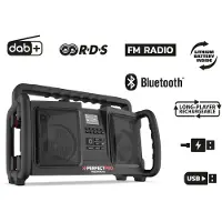 Perfectpro ROCKBULL, Bærbar, DAB+, FM, 50 W, Klassisk, Danse, Flat, Jazz, Rock, LCD, Sort