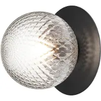 Nuura utendørs vegglampe Liila, Ø 16 cm, svart/klar