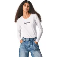 Pepe Jeans for woman. PL505203 New Virginia Ls N T-shirt white (XL), Casual, Cotton, Long sleeve