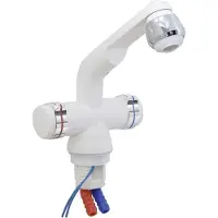 BARWIG 4100-235 To-grebs blandingsbatteri Slangetilslutning 120 mm Hvid, Krom