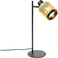 QAZQA Industriell bordlampe svart med gull - Kayden