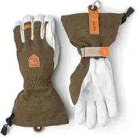 Hestra Army Leather Patrol Gauntlet, Skihansker, Olive