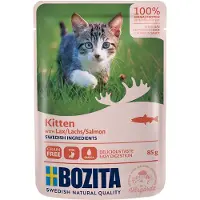 Bozita Biter i saus Kitten 12 x 85 g - Laks