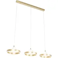 QAZQA Hengende lampe messing rektangulær inkl. LED 3-trinns dimbar 3-lys - Lyani