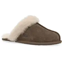 Ugg for woman. 1106872 Dark brown leather Scuffette II slippers (36), Flat, Suede, None, Homewear